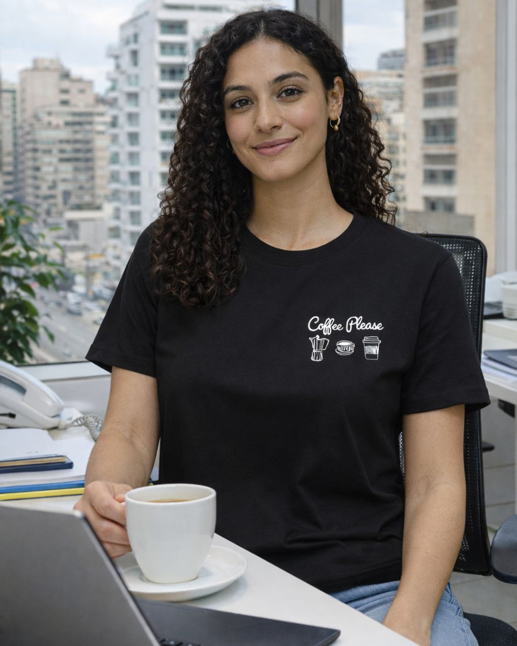 Coffee Please | Regular Women T-Shirt | Printed