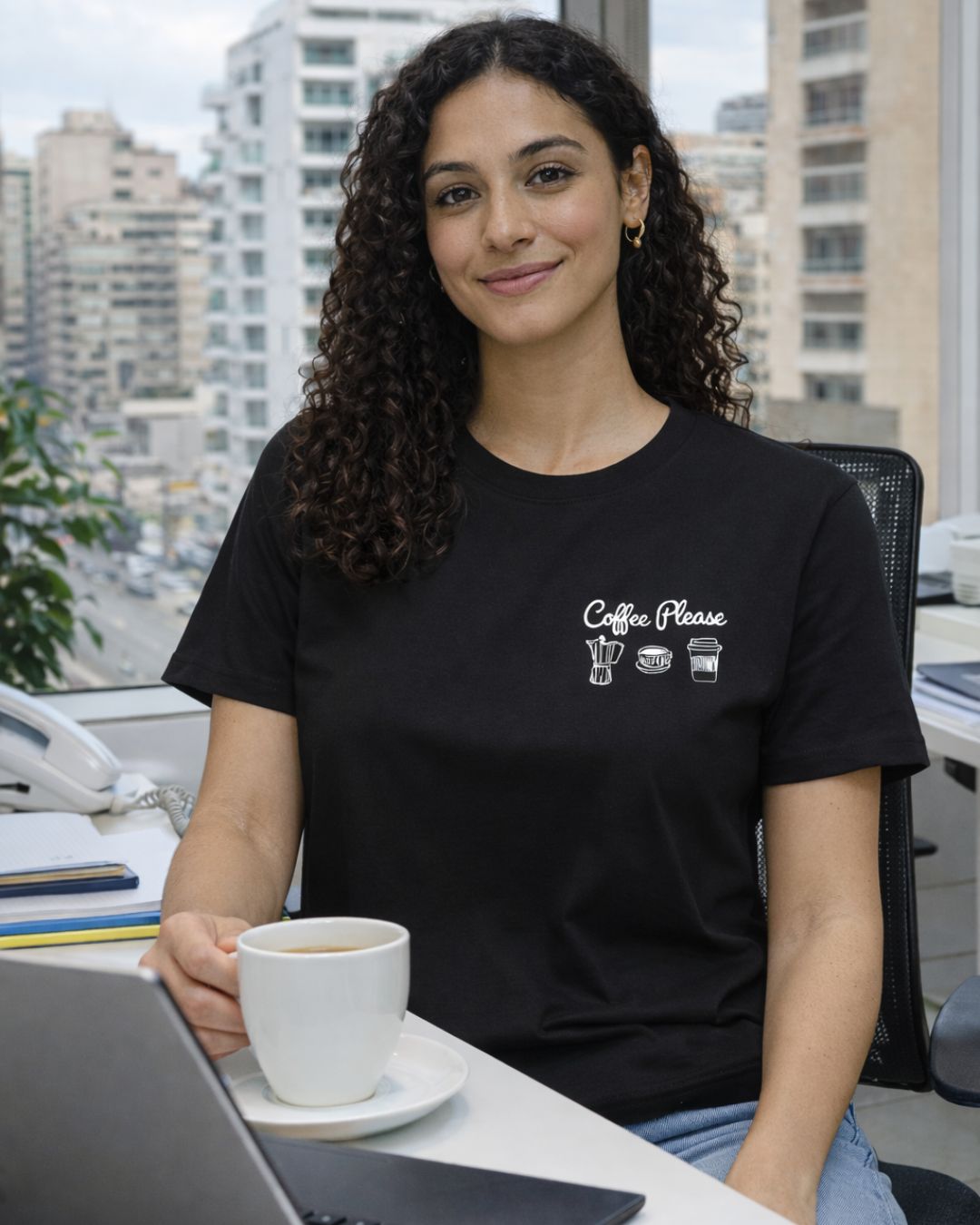 Coffee Please | Regular Women T-Shirt | Printed