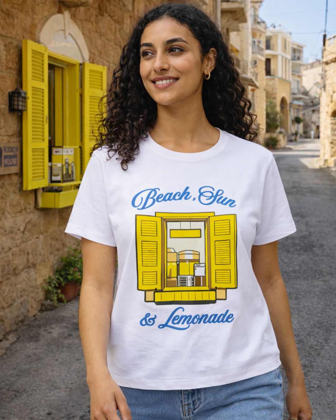 Beach, Sun & Lemonade | Regular Women T-Shirt | Printed