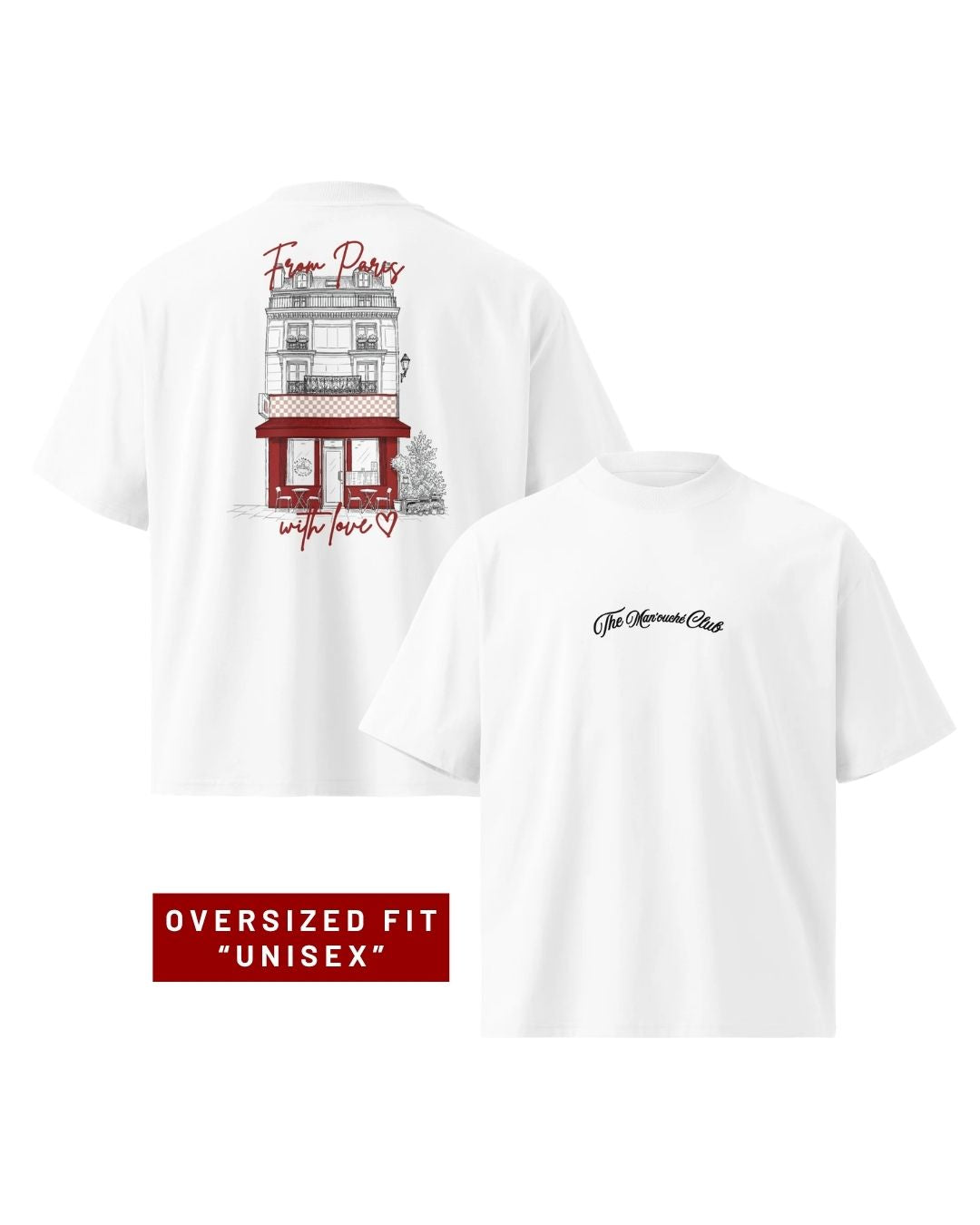 The Man'ouché Club | Oversized Unisex T-Shirt | Double Side Printing