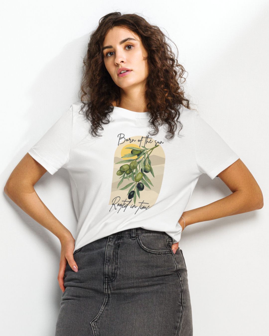 Rooted in Time - Olive | Regular Women T-Shirt | Printed
