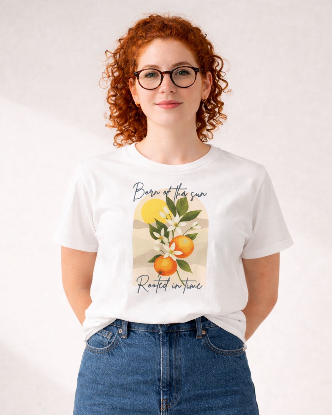Rooted in Time - Orange | Regular Women T-Shirt | Printed