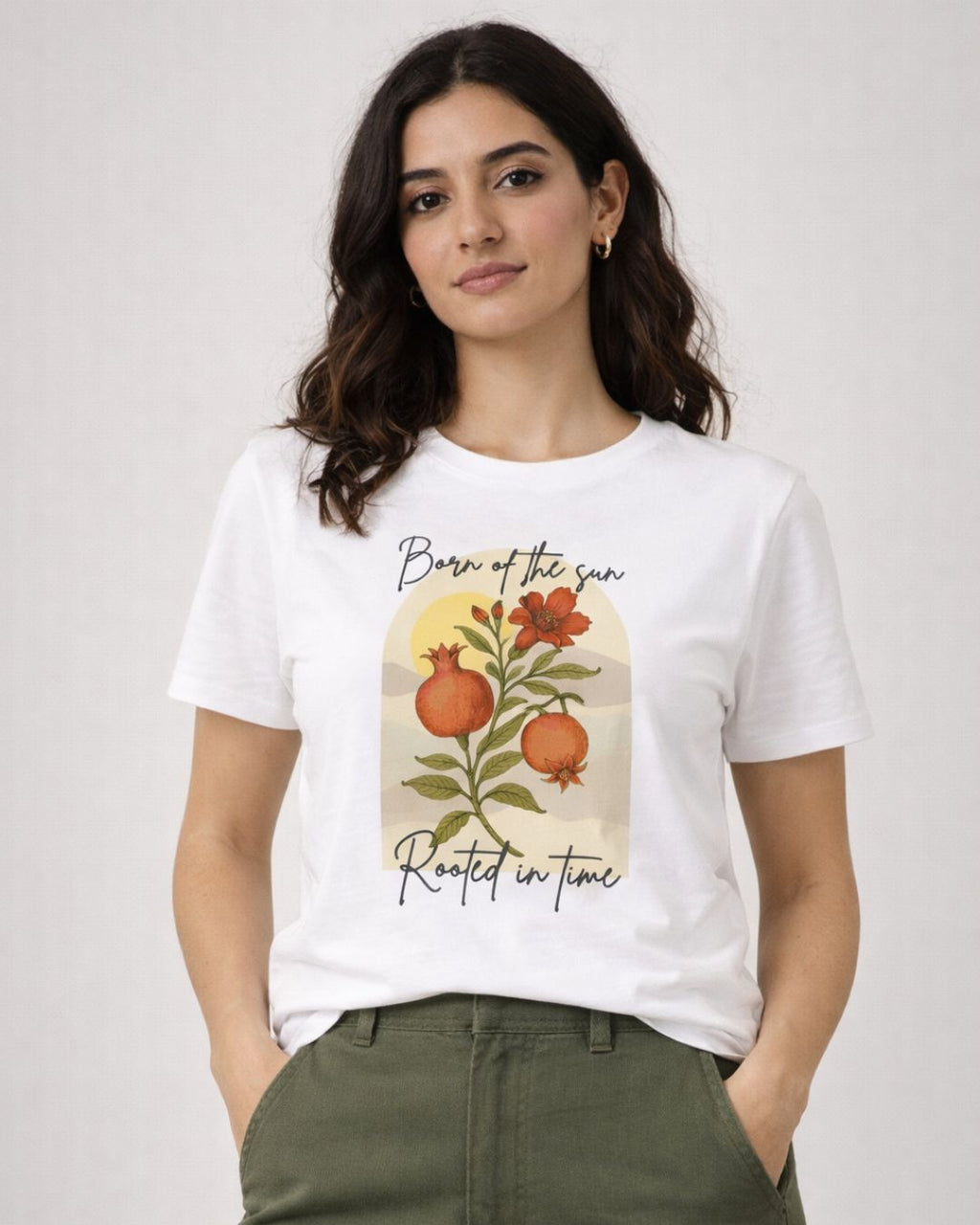 Rooted in Time - Pomegranate | Regular Women T-Shirt | Printed