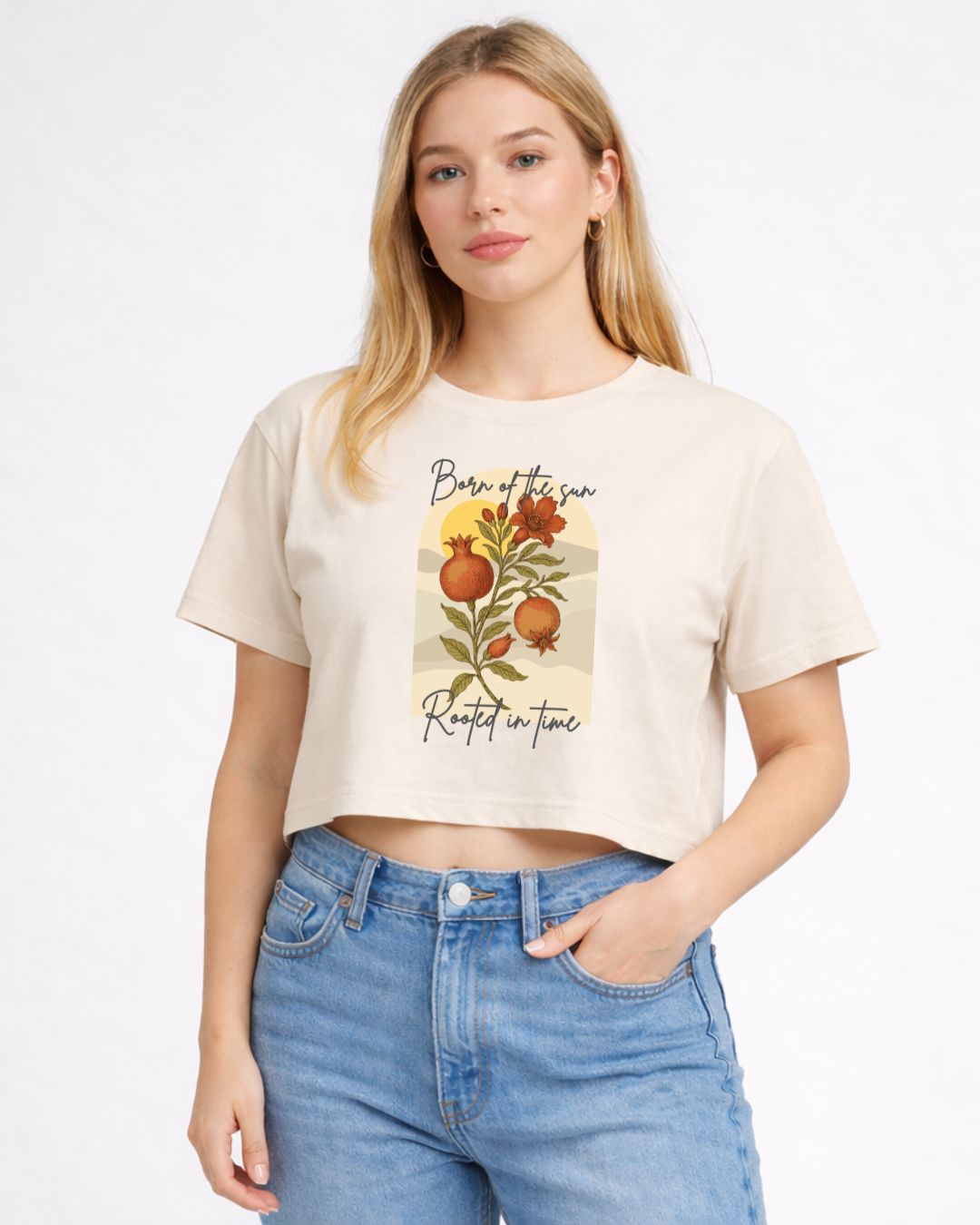 Rooted in Time - Pomegranate | Cropped T-Shirt | Printed