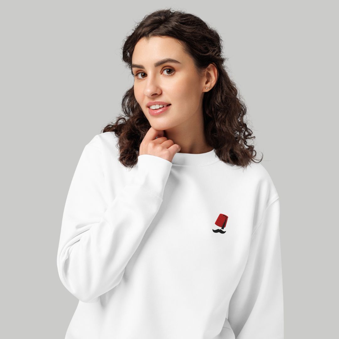 Tarboush & Moustache | Unisex Sweatshirt | Embroidered